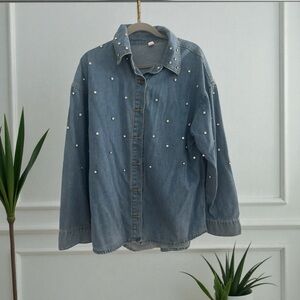 Studded Denim Shacket